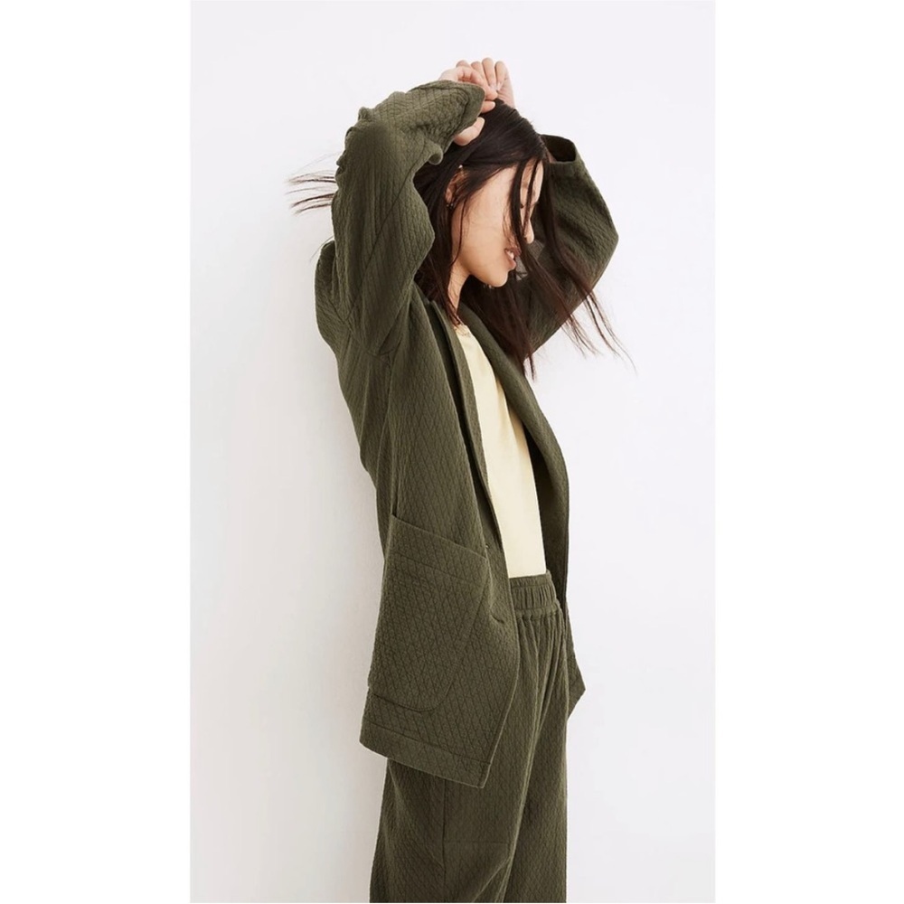 Madewell Shaw Olive Green Diamond Jacquard Blazer Womens Small - Picture 3 of 13